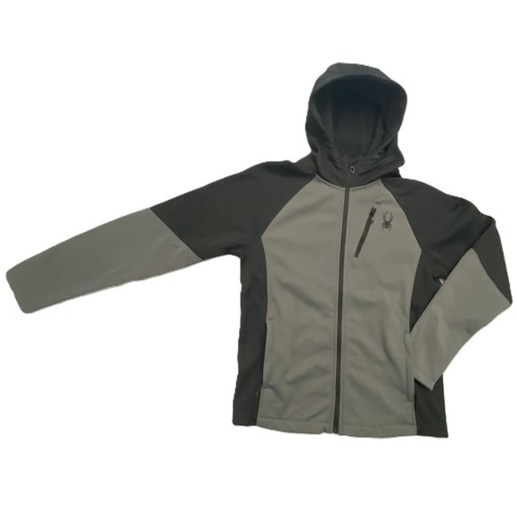 NWOT Spyder HydroWeb Rain Jacket Adult Small Black/ Gray Full Zip Waterproof - Picture 4 of 11